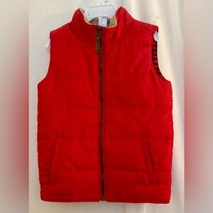 Carter's Kid Bright Red Quilted Puffer Vest with Sherpa Collar Size 5